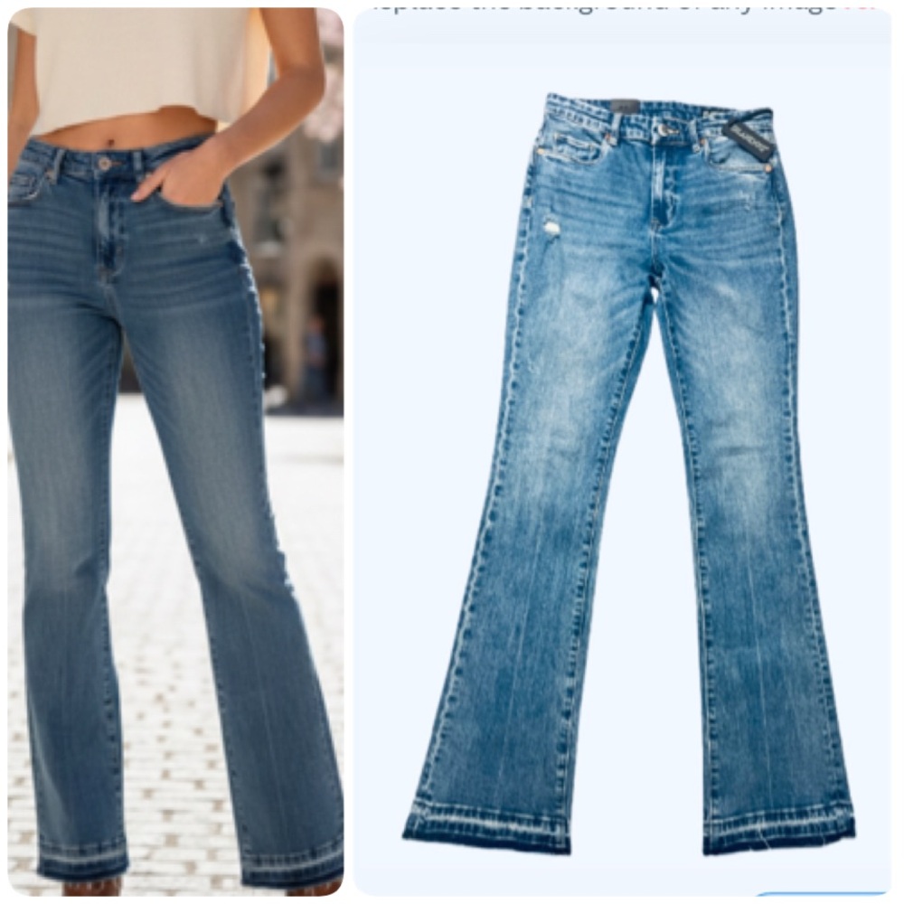 Blank NYC Festival  ready The Hoyt  High waist Bootcut Blue denim Jeans‎